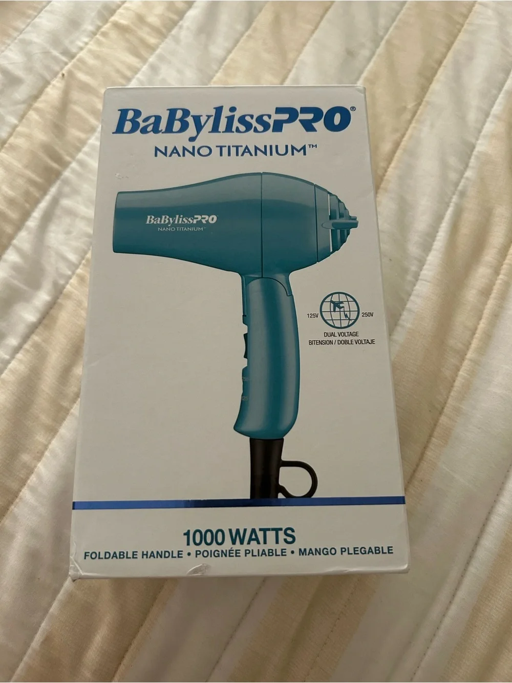BABYLISS PRO NANO TITANIUM TRAVEL DRYER -NIB